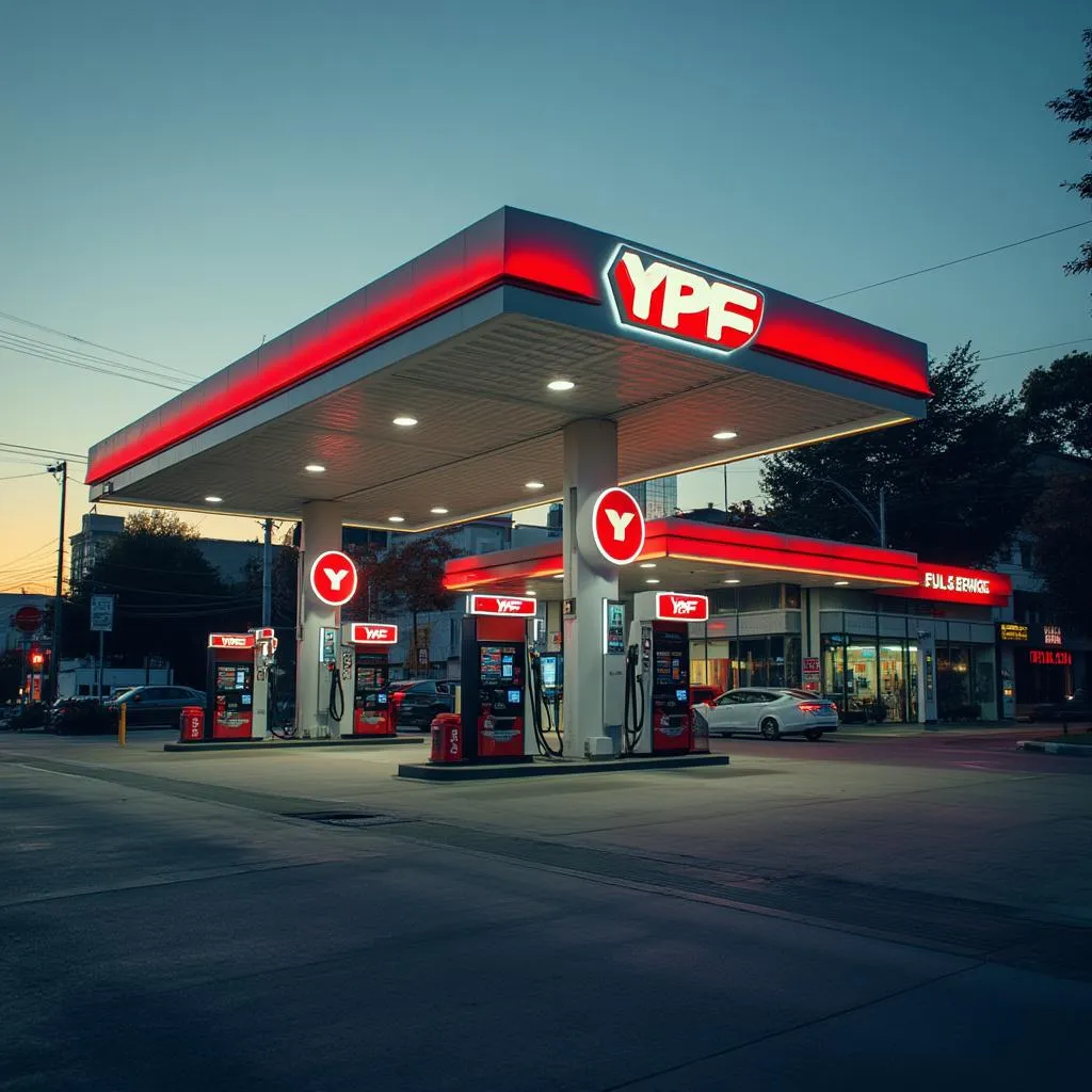 Estación YPF moderna en Buenos Aires