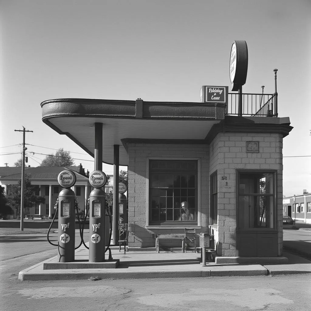 Histórica estación YPF de los años 40